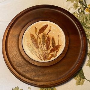 Vintage Teak Cheese Server